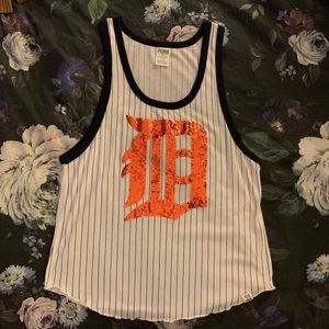 VS Pink MLB Detroit Tigers Sequin Tank (Small)